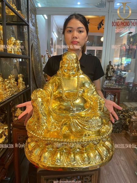 Tượng di lặc dát vàng 24k