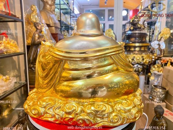 Tượng phật Di Lặc cười vẽ diện màu da cao cấp cao 26 nặng 14,8kg