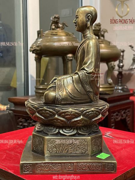 tượng ngài Trần Nhân Tông bằng đồng cao 22cm