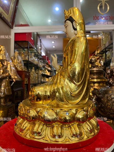 Tượng Quan Âm dát vàng cao cấp 40cm