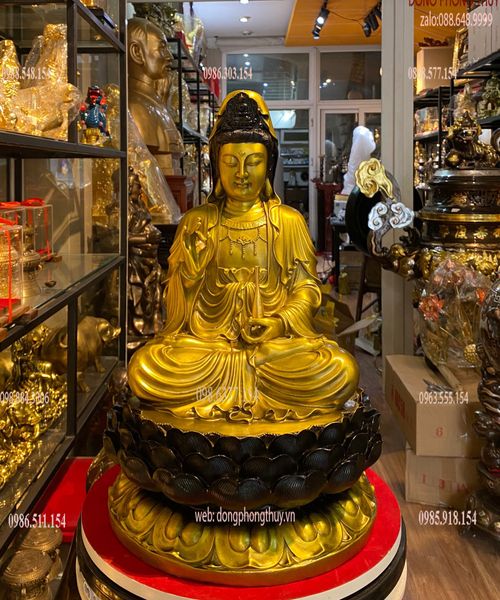 Tượng phật quan âm 47cm bằng đồng