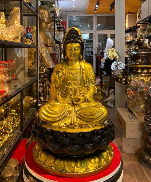 Tượng phật quan âm 47cm bằng đồng