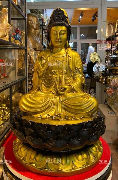 Tượng phật quan âm 47cm bằng đồng