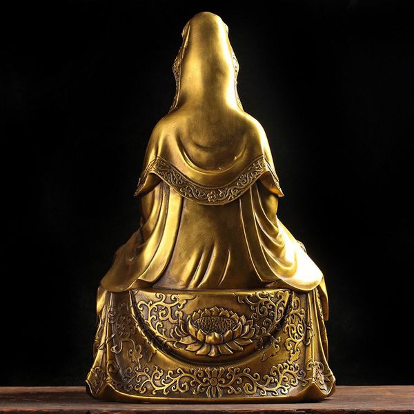 Tượng phật Quan Âm bằng đồng Cao 39cm ngang 23 sâu 20 nặng 4,8kg