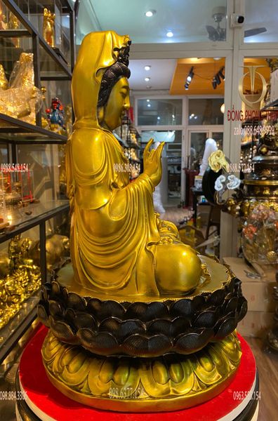 Tượng phật quan âm 47cm bằng đồng