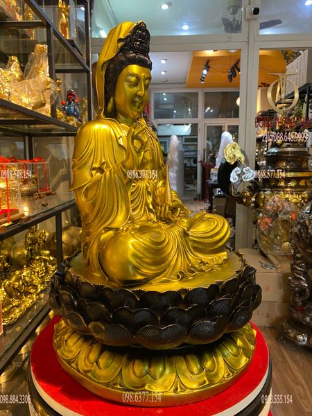 Tượng phật quan âm 47cm bằng đồng