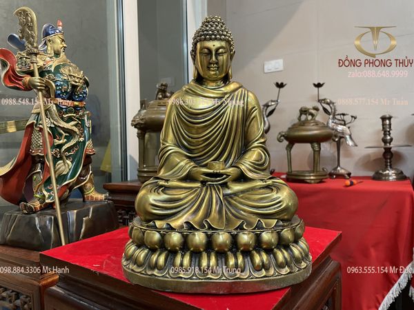 Tượng phật thích ca bằng đồng cao 29cm