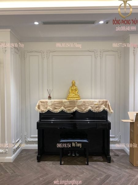 Tượng phật Thích Ca Mâu Ni bằng đồng dát vàng 24k cao 50cm