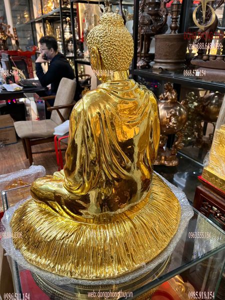 Tượng phật Thích Ca 60cm dát vàng 24k nặng 27,5kg