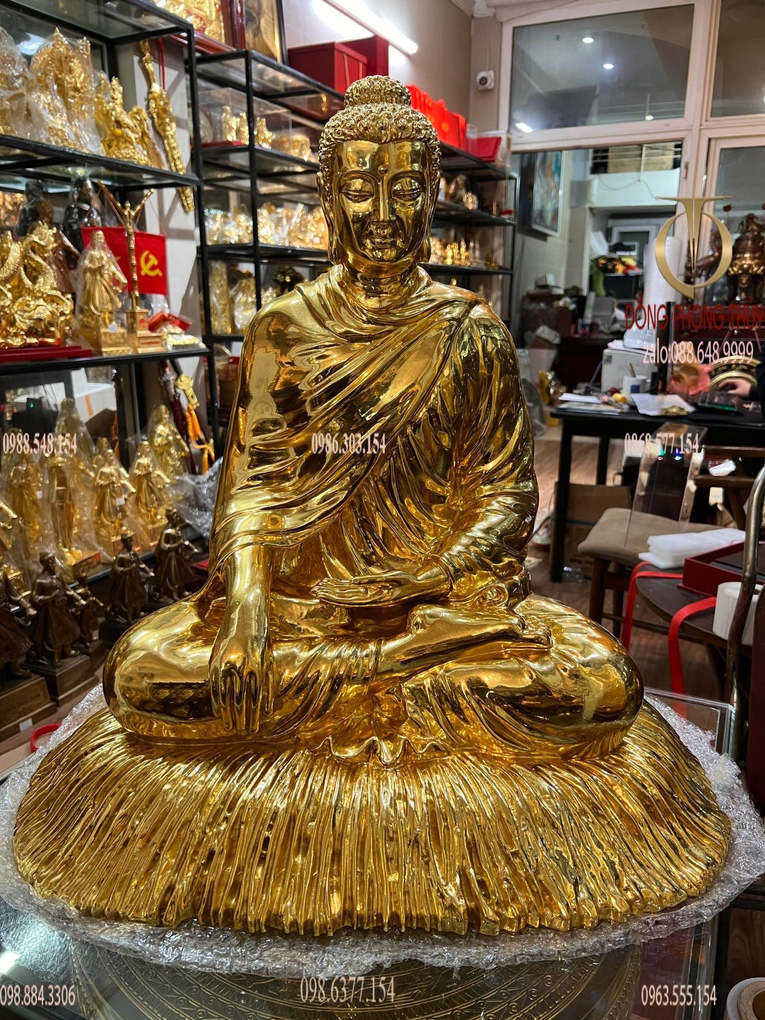 Tượng Phật Thích Ca 60cm mạ vàng 24k