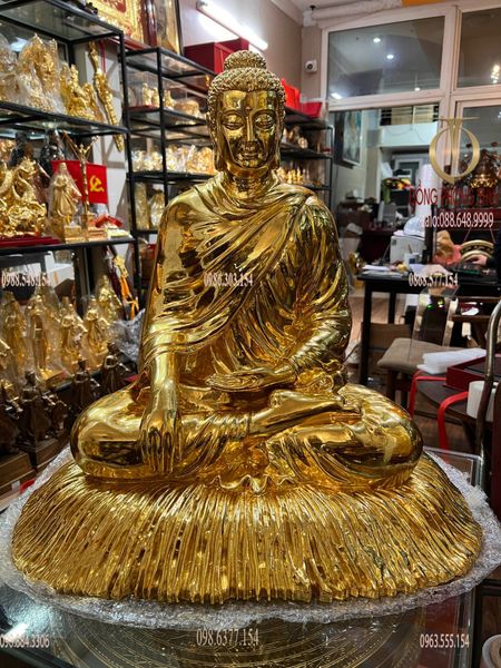 Tượng phật Thích Ca 60cm dát vàng 24k nặng 27,5kg