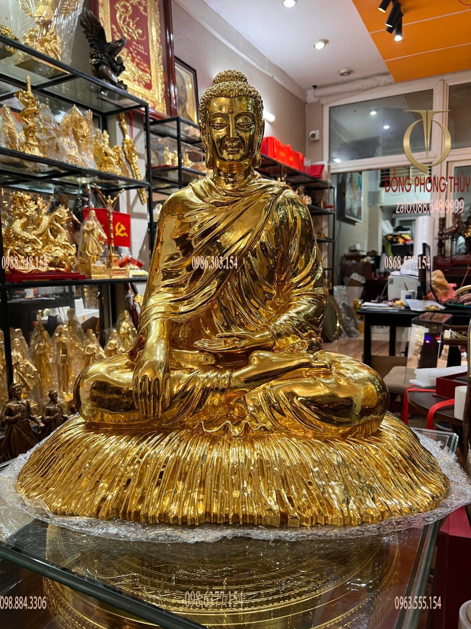 Tượng Phật Thích Ca 60cm mạ vàng 24k