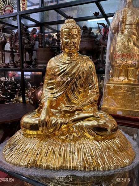 Tượng phật Thích Ca 60cm dát vàng 24k nặng 27,5kg