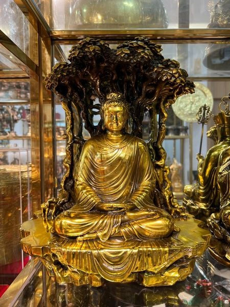 Tượng phật Thích Ca Mâu Ni 40cm nặng 16kg ngồi gốc cây bồ đề