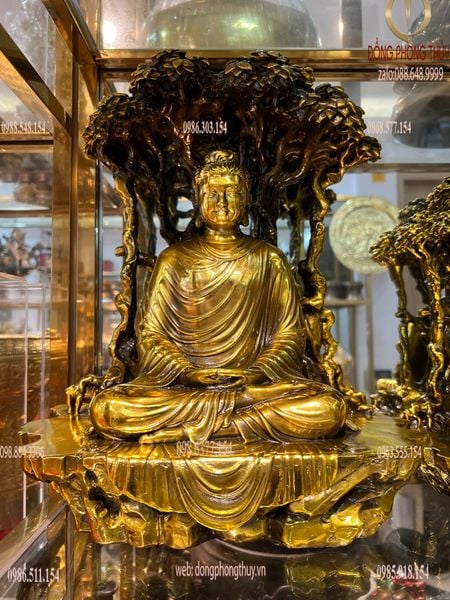 Tượng phật Thích Ca Mâu Ni 40cm nặng 16kg ngồi gốc cây bồ đề