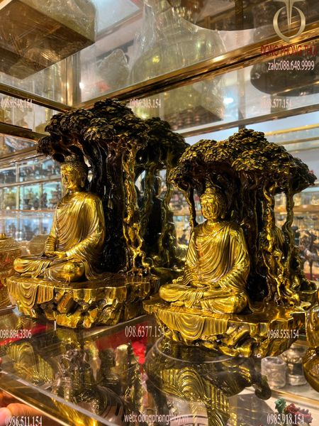 Tượng phật Thích Ca Mâu Ni 40cm nặng 16kg ngồi gốc cây bồ đề