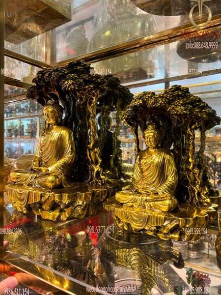 Tượng phật Thích Ca Mâu Ni 40cm nặng 16kg ngồi gốc cây bồ đề