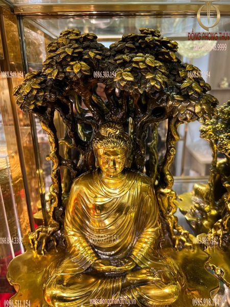 Tượng phật Thích Ca Mâu Ni 40cm nặng 16kg ngồi gốc cây bồ đề