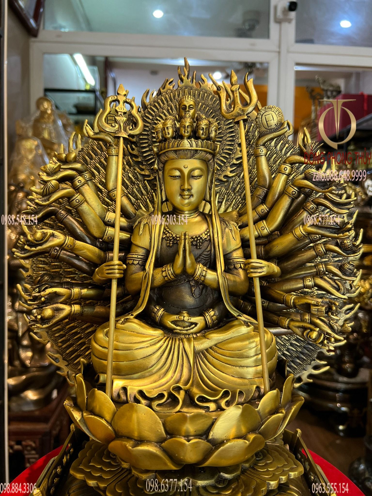 Tượng Phật Thiên Thủ Thiên Nhãn 42cm bằng đồng