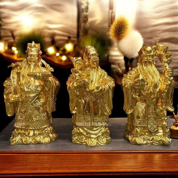 Tượng tam đa phúc lộc thọ dát vàng