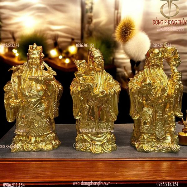 Tượng tam đa phúc lộc thọ dát vàng