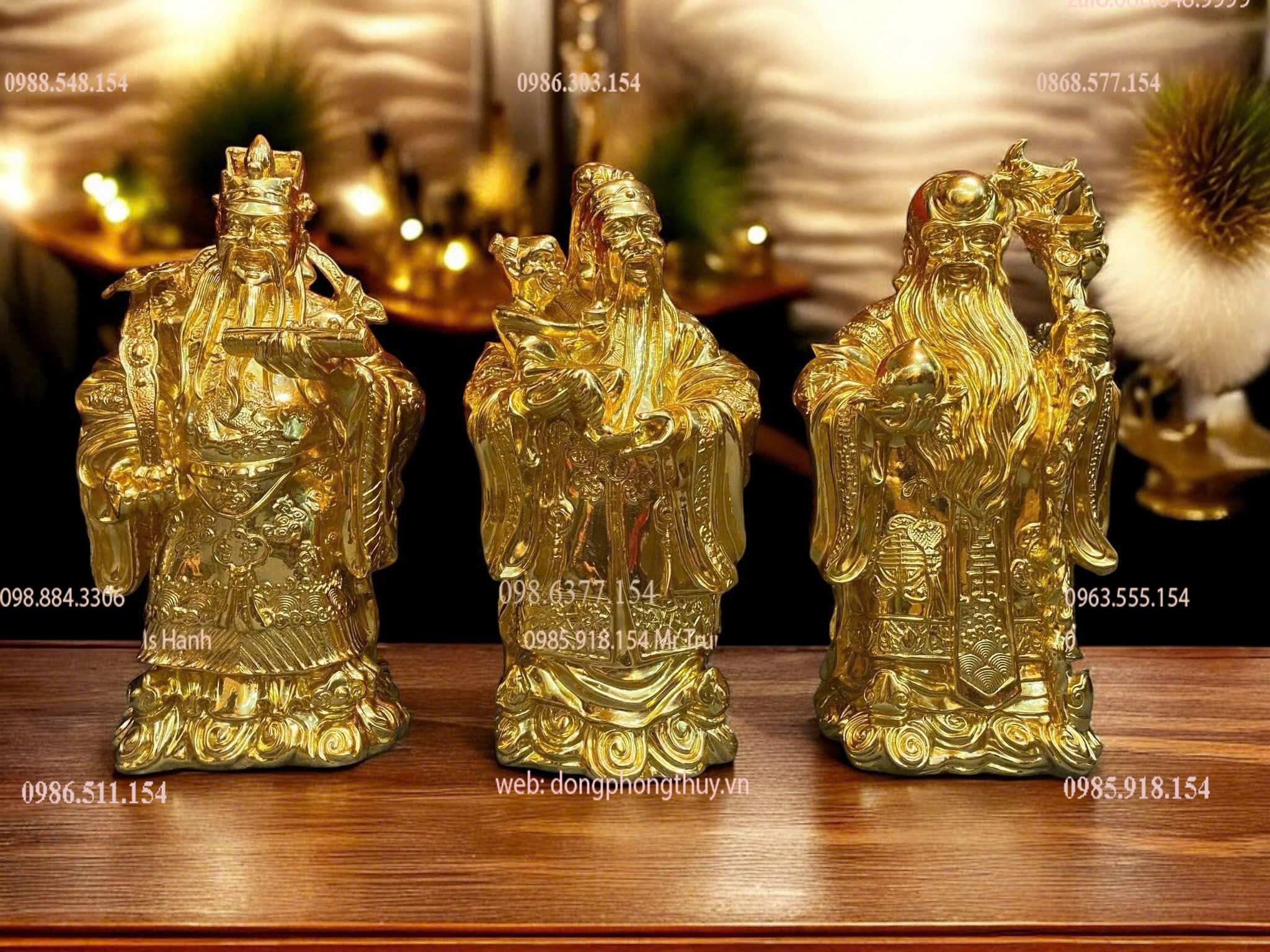 Tượng tam đa phúc lộc thọ dát vàng