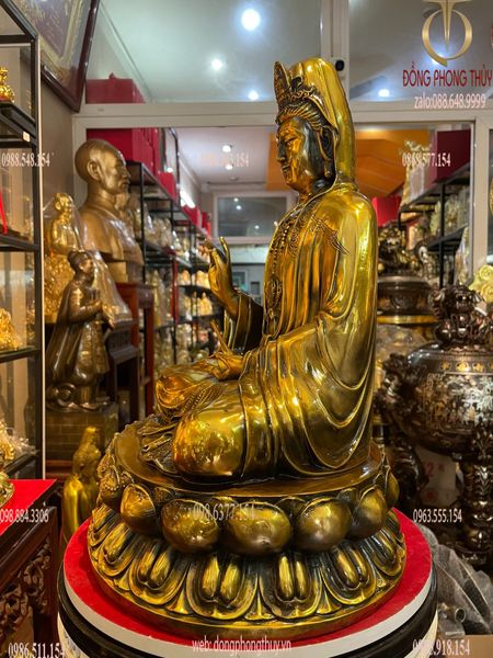 Tượng phật quan âm bằng đồng cao 50cm nặng 18kg