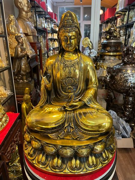 Tượng phật quan âm bằng đồng cao 50cm nặng 18kg