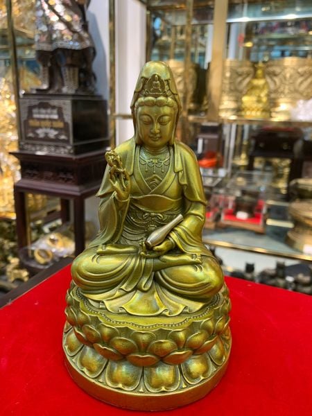 Tượng phật quan âm 17cm bằng đồng