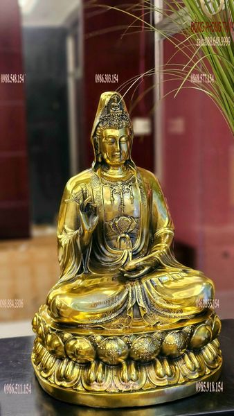 Tượng phật quan âm bằng đồng cao 40 nặng 11,5kg