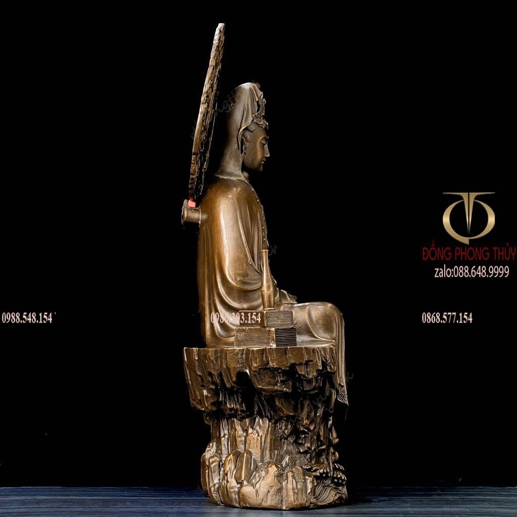 Tượng Quan Âm bằng đồng cao 45cm
