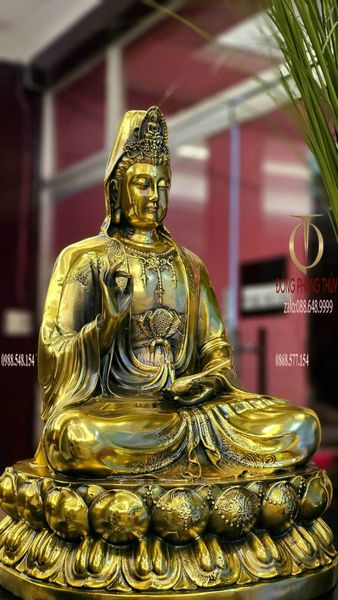 Tượng phật quan âm bằng đồng cao 40 nặng 11,5kg