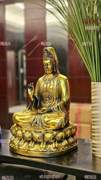 Tượng phật quan âm bằng đồng cao 40 nặng 11,5kg