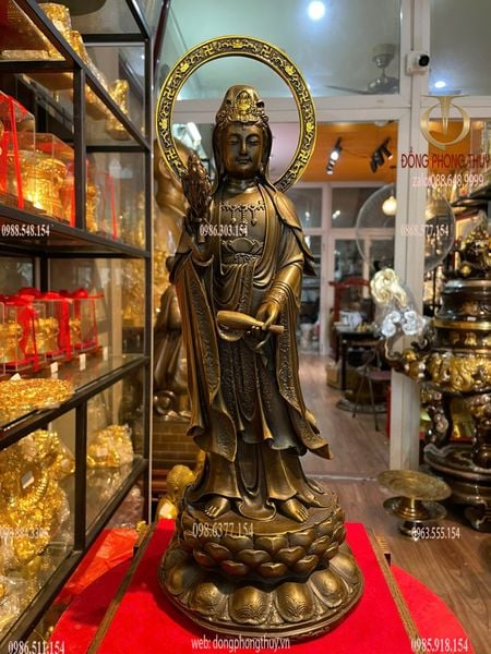 Tượng phật Quan Âm hào quang Cao 45, sâu 17 nặng 5kg