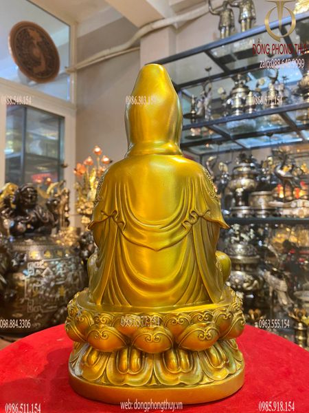 Tượng phật phật Quan Âm bằng đồng  Cao 29 ngang 17 sâu 16 nặng 2.8 kg