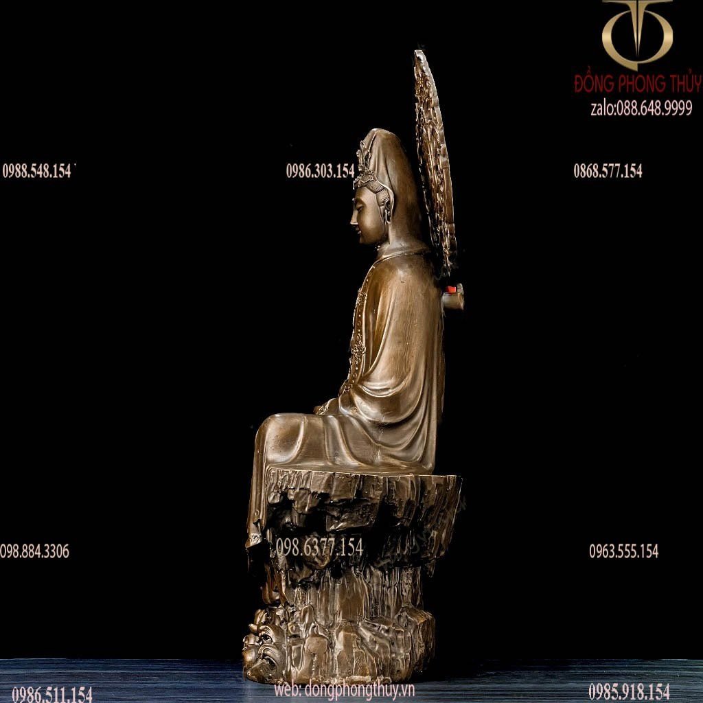Tượng Quan Âm bằng đồng cao 45cm