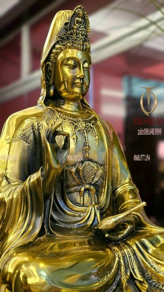 Tượng phật quan âm bằng đồng cao 40 nặng 11,5kg
