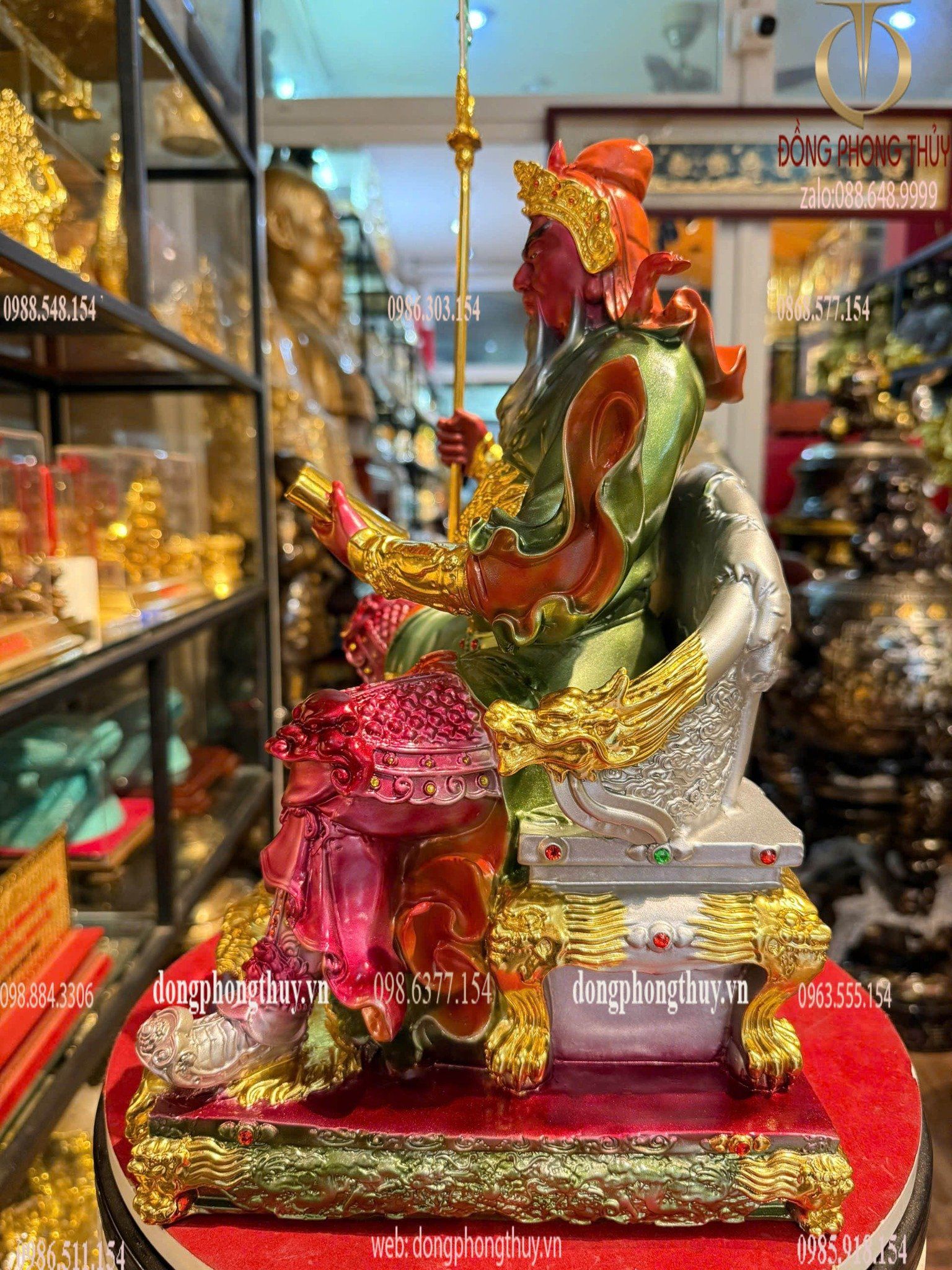Tượng quan công cao 40cm nặng 13,5kg vẽ màu