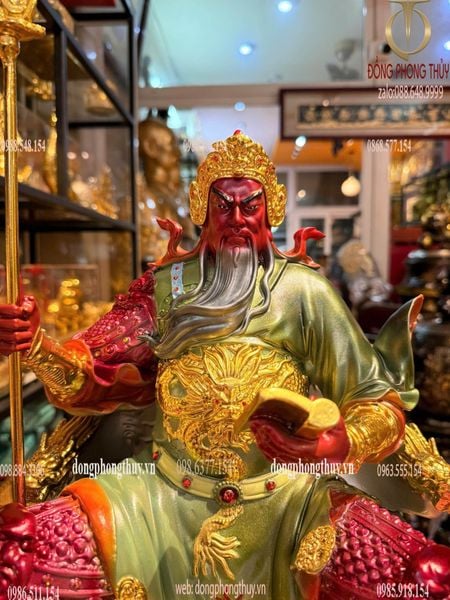 Tượng quan công cao 40cm nặng 13,5kg vẽ màu