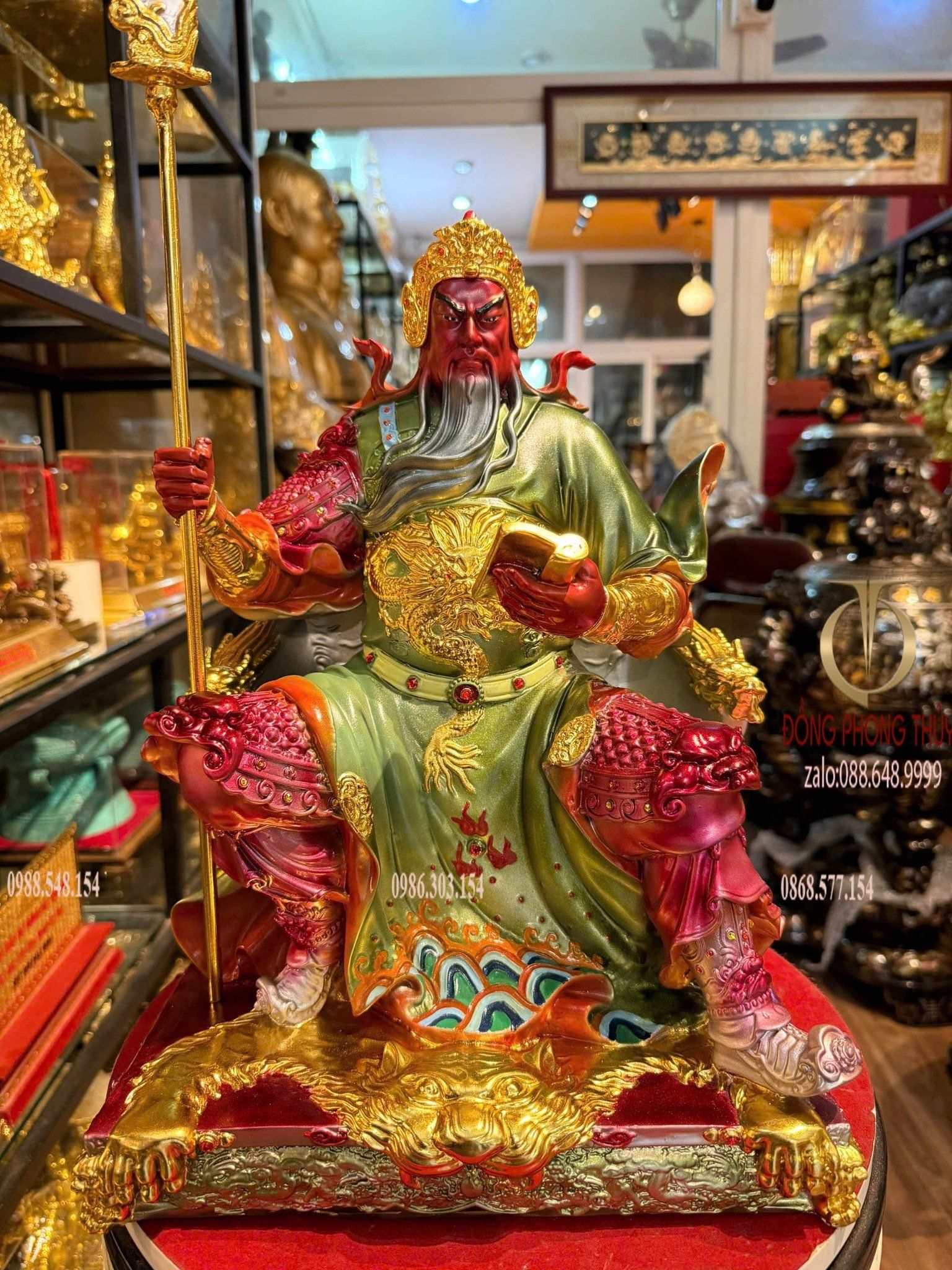 Tượng quan công cao 40cm nặng 13,5kg vẽ màu