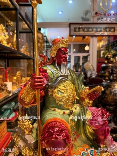 Tượng quan công cao 40cm nặng 13,5kg vẽ màu