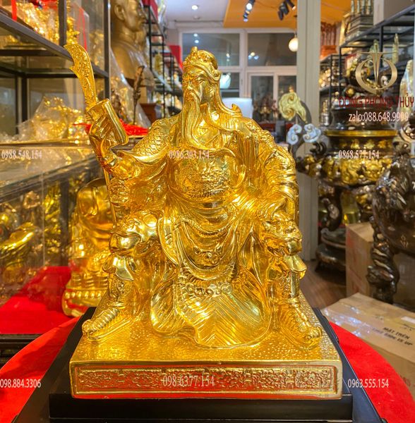 Tượng quan công dát vàng nano