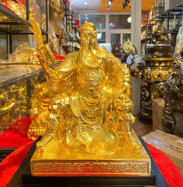 Tượng quan công dát vàng nano
