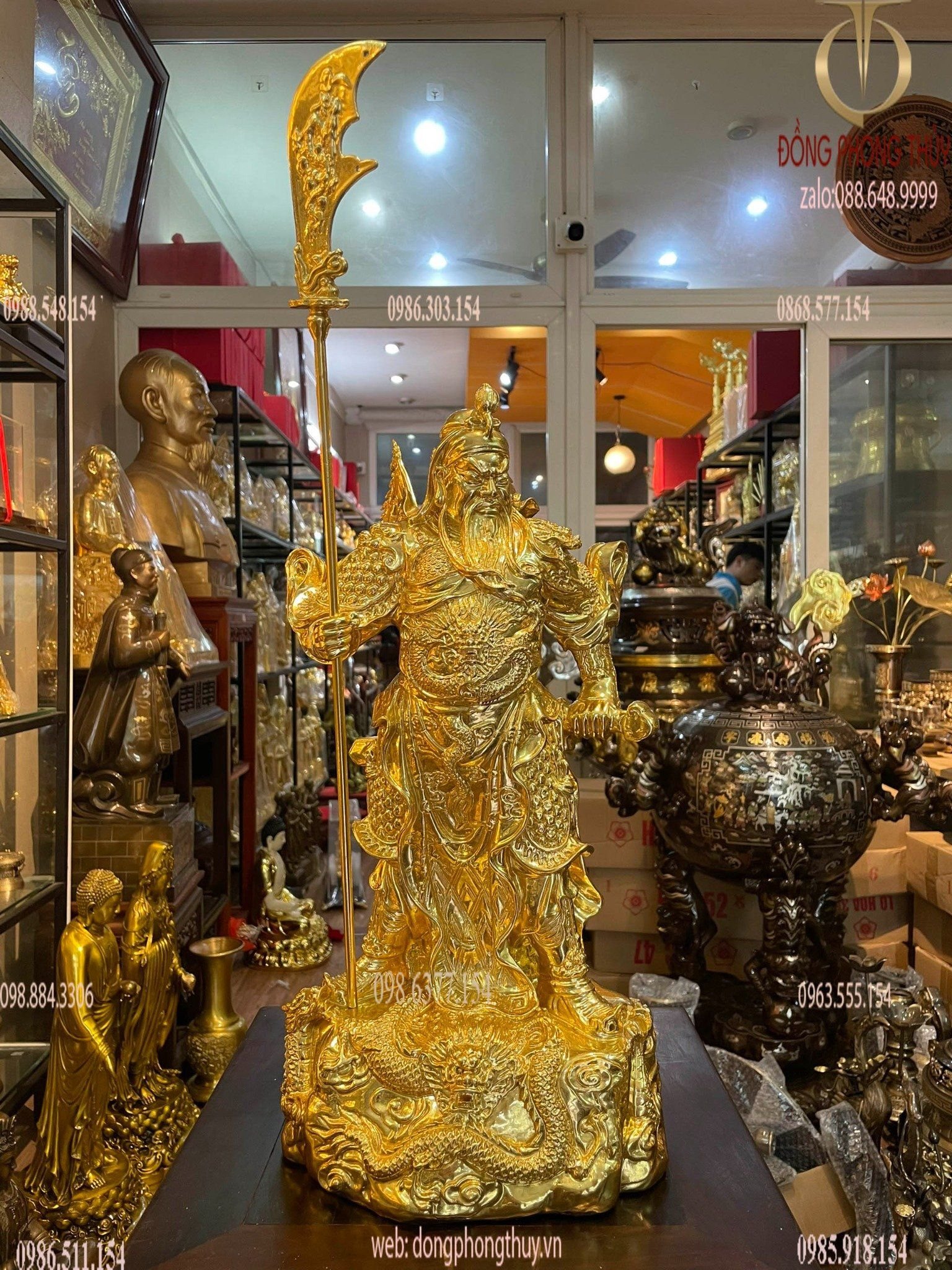 Tượng quan thánh đế quân dát vàng 24k