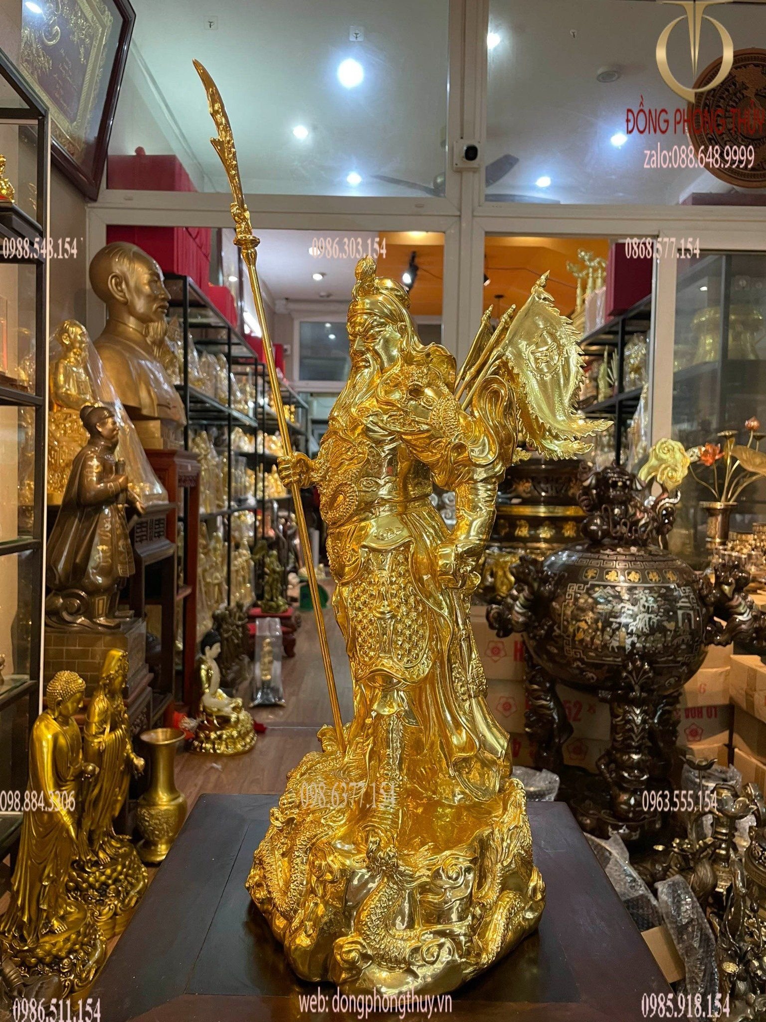 Tượng quan thánh đế quân dát vàng 24k