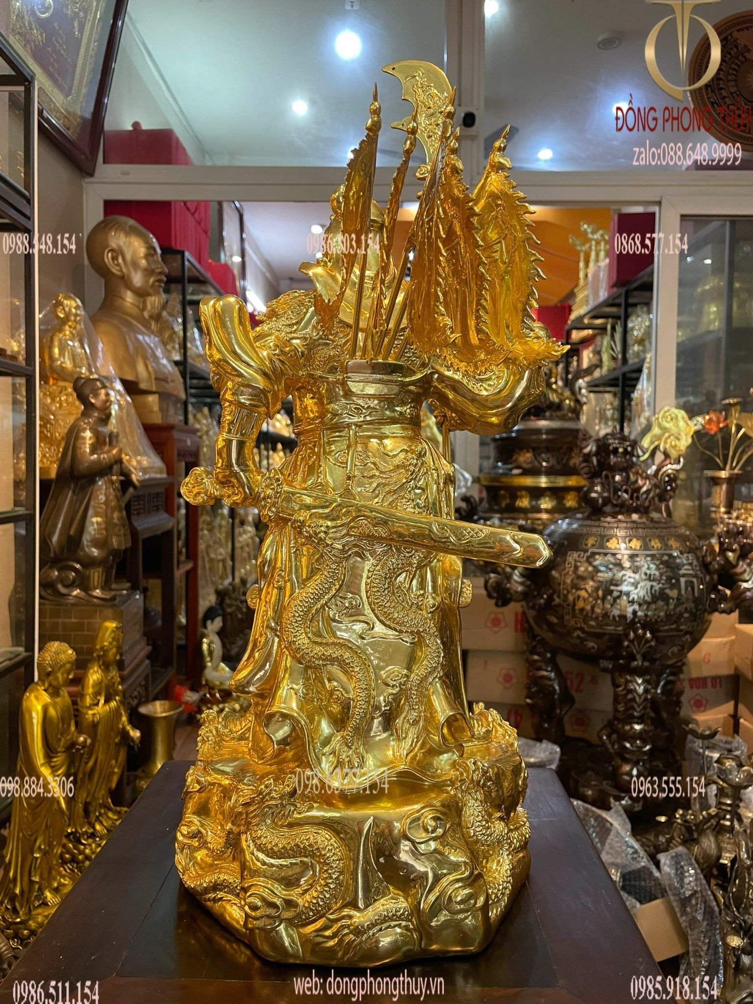 Tượng quan thánh đế quân dát vàng 24k