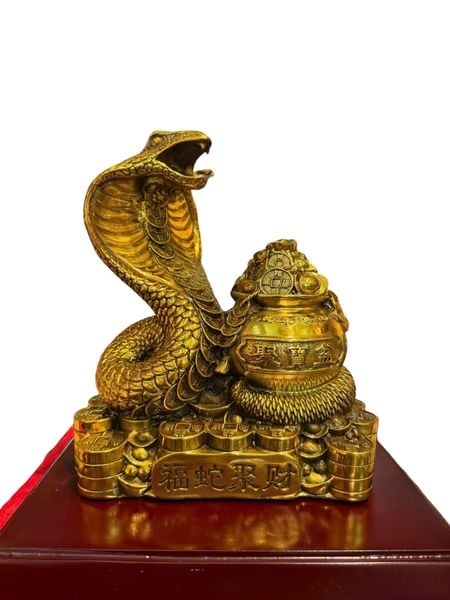 Tượng rắn phong thủy bằng đồng cao 22 ngang 19 sâu 12,5 nặng 2,5kg