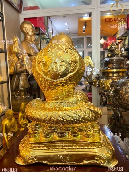 Tượng rắn mạ vàng bằng đồng dát vàng 24K