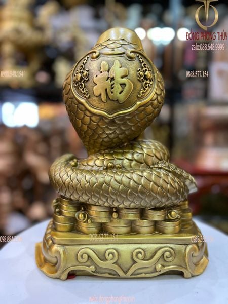 Tượng rắn phong thủy cao 30cm ngang 23cm nặng 3kg hàng kĩ chữ Nho