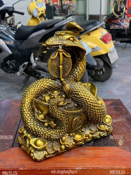 Tượng rắn cuộn đồng tiền Cao 20cm ngang 17cm nặng 2,5kg